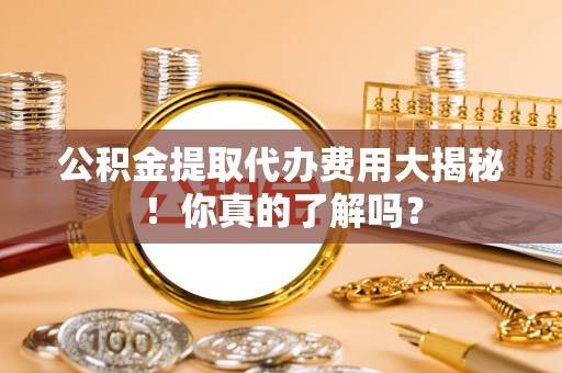 衡阳公积金提取代办费用大揭秘！你真的了解吗？